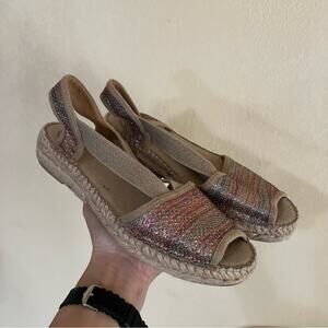 Toni Pons Estel multi color metallic Espadrille Sandal NEW 39/9